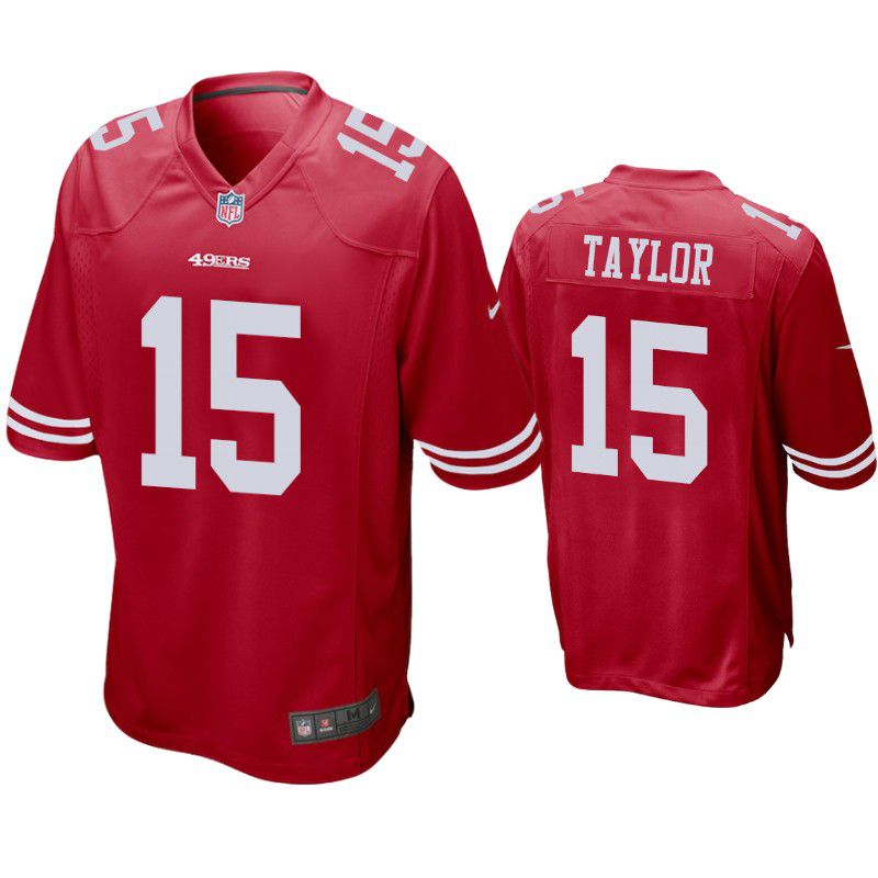 Men San Francisco 49ers 15 Trent Taylor Nike Scarlet Game Player NFL Jersey